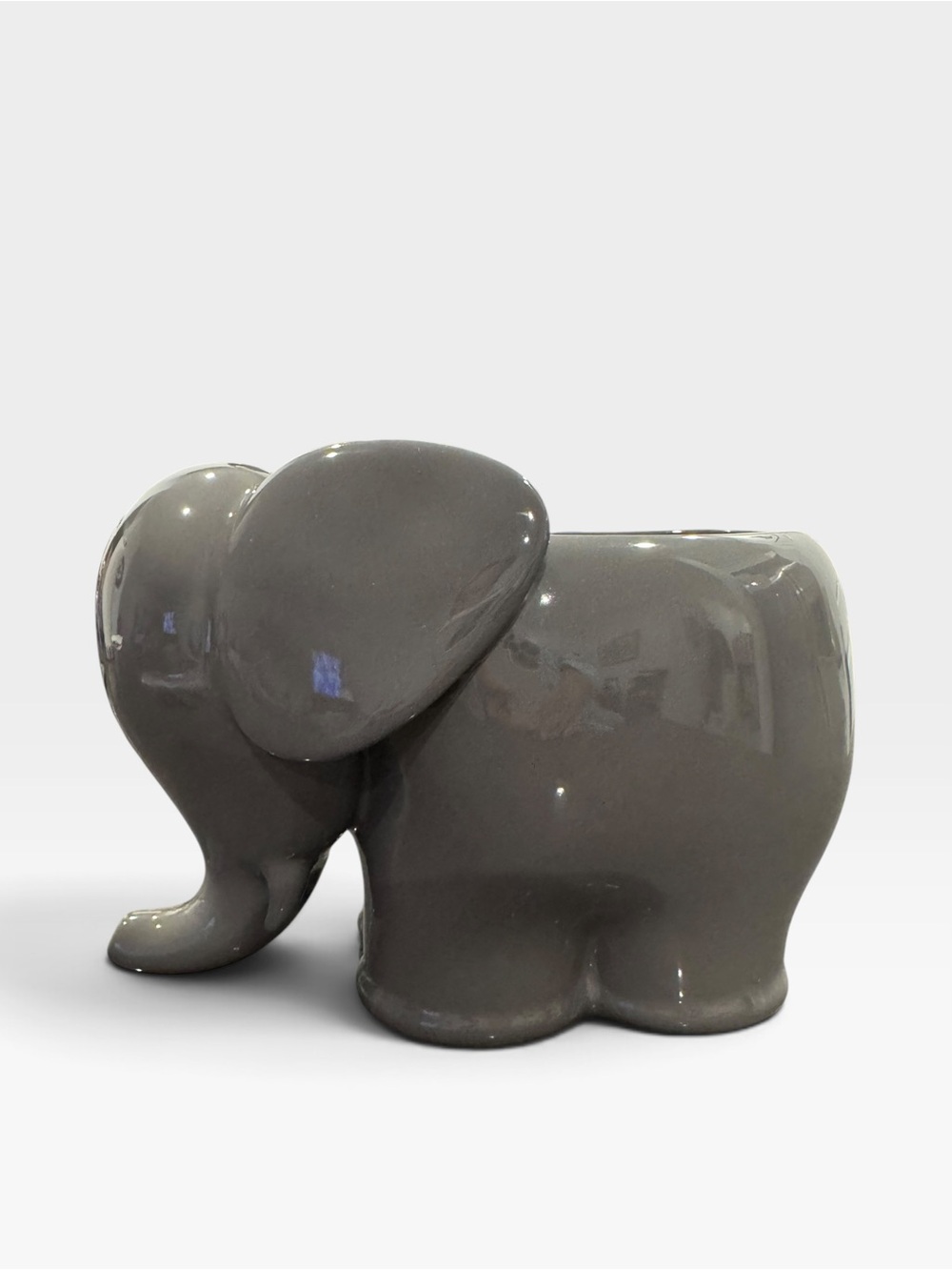Bath And Body Works Grey Glazed Elephant 3-Wick Candle Holder Pedestal